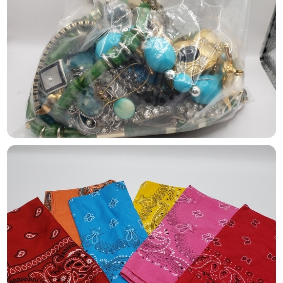 Vibrant Bandana Broken Jewelry Craft Bundle - Picture 2 of 16